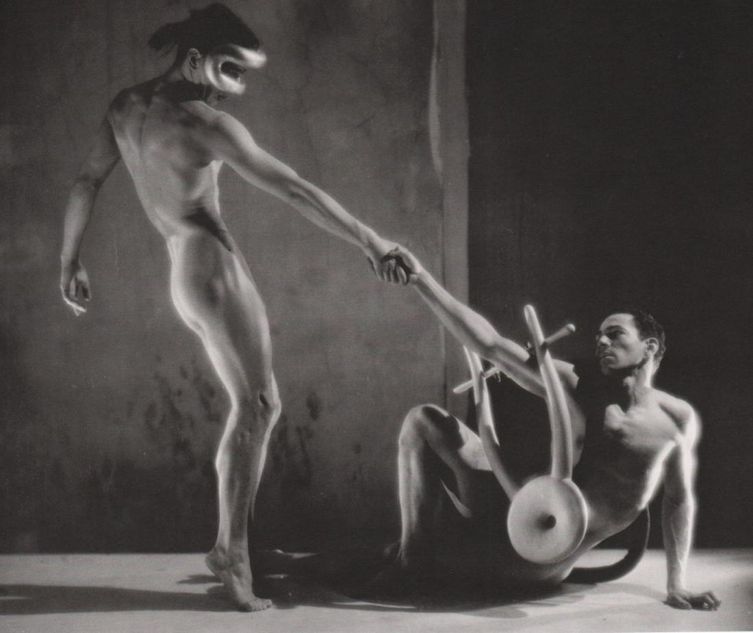 GEORGE PLATT LYNES - Nicholas Magallanes & Francisco: Artist: GEORGE PLATT LYNES Print Title:Nicholas Magallanes & Francisco Moncion in Orpheus, NYC Ballet, 1950 Medium: Duotone Photoengraving Printing Date: 1990’s Printed in USA Image Size: 7 X 8.5”