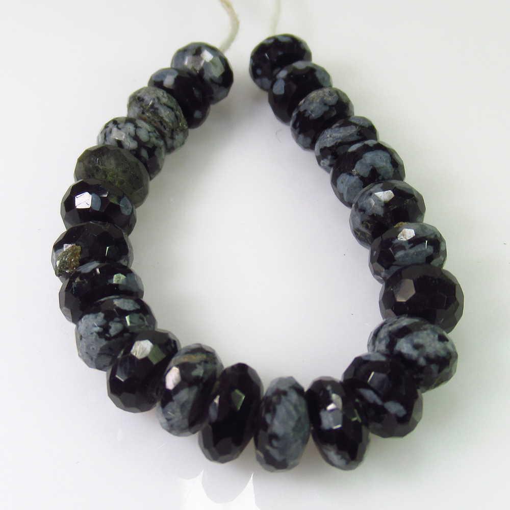 36.18 Ct Natural 24 Black Dendrite Opal Round Beads (1 of 2)