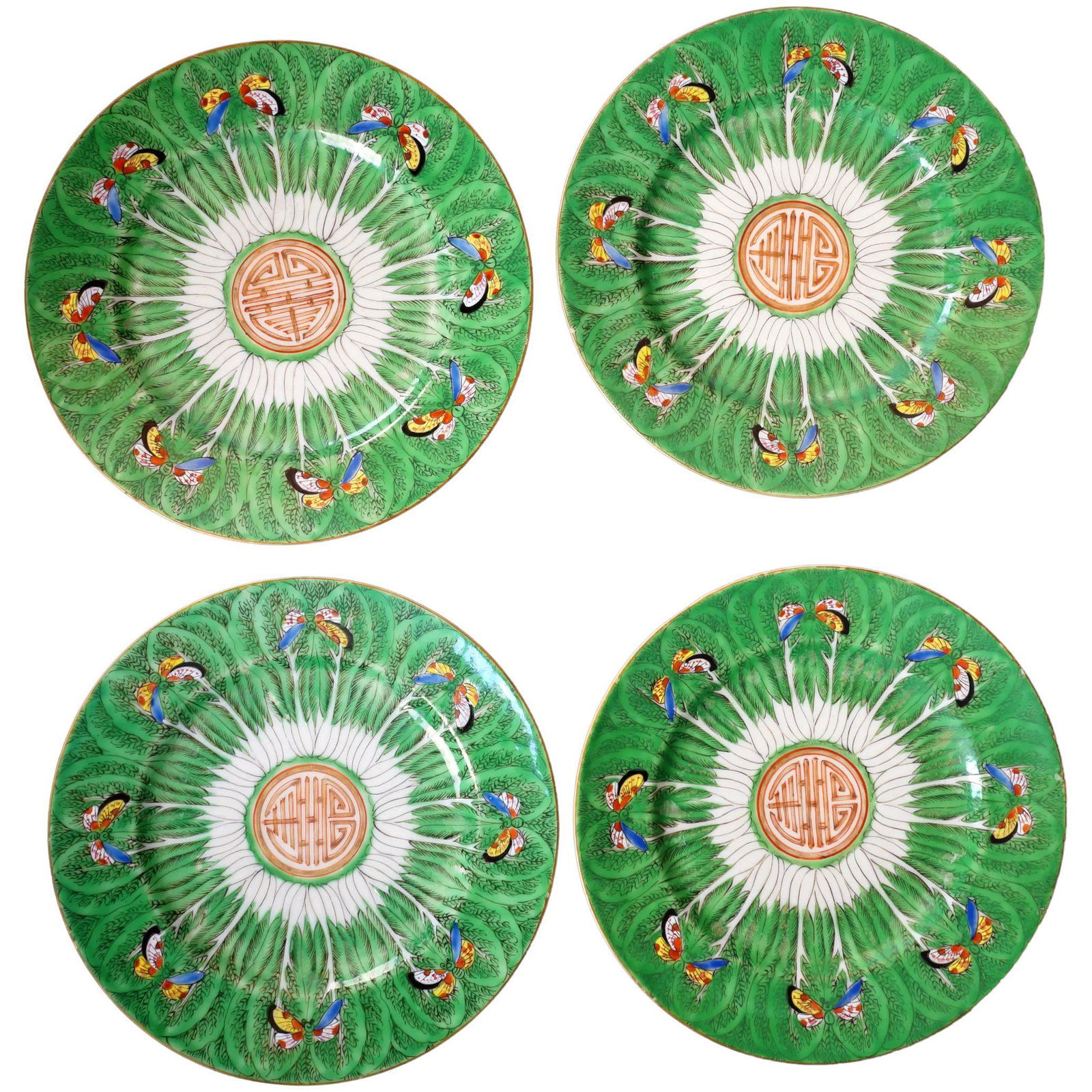 Set Four Chinese Cabbage Plates late 19th C (1 of 10)
