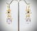 Double Drop Flower Earrings w Red Garnet & Amethyst