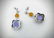 Double Drop Stud Earrings w Yellow Jadeite, Violet - 3