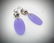 Elephant Earrings w Violet Jade & Pink Amethyst