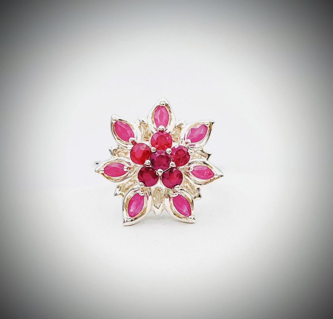 Sterling Silver Sz 7 Raw Rubies Ring (1 of 3)