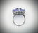 Sterling Silver Sz 7 Violet Jade & Amethyst Ring - 2