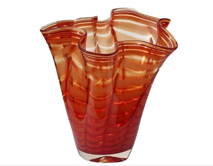 Large Vintage Art Glass Vase: A Truly Fantastic Large Vintage Art Glass Vase. Reminiscent Of Dale Chihuly Glass, This Great Vase Measures 12 1/4" Tall x 11 1/2" In Diameter And Is In Excellent Condition With No Damage Of Any Kind.