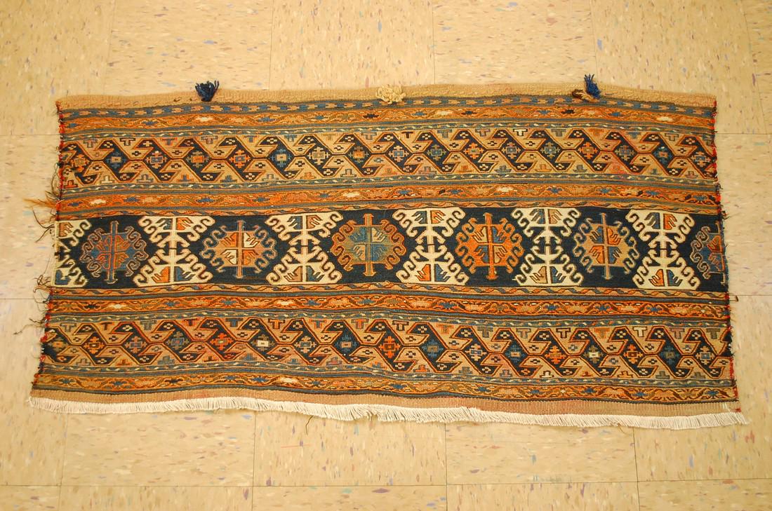C 1920s ANTIQUE FINELY WOVEN RARE SIZE CAUCASIAN KILIM (1 of 9)