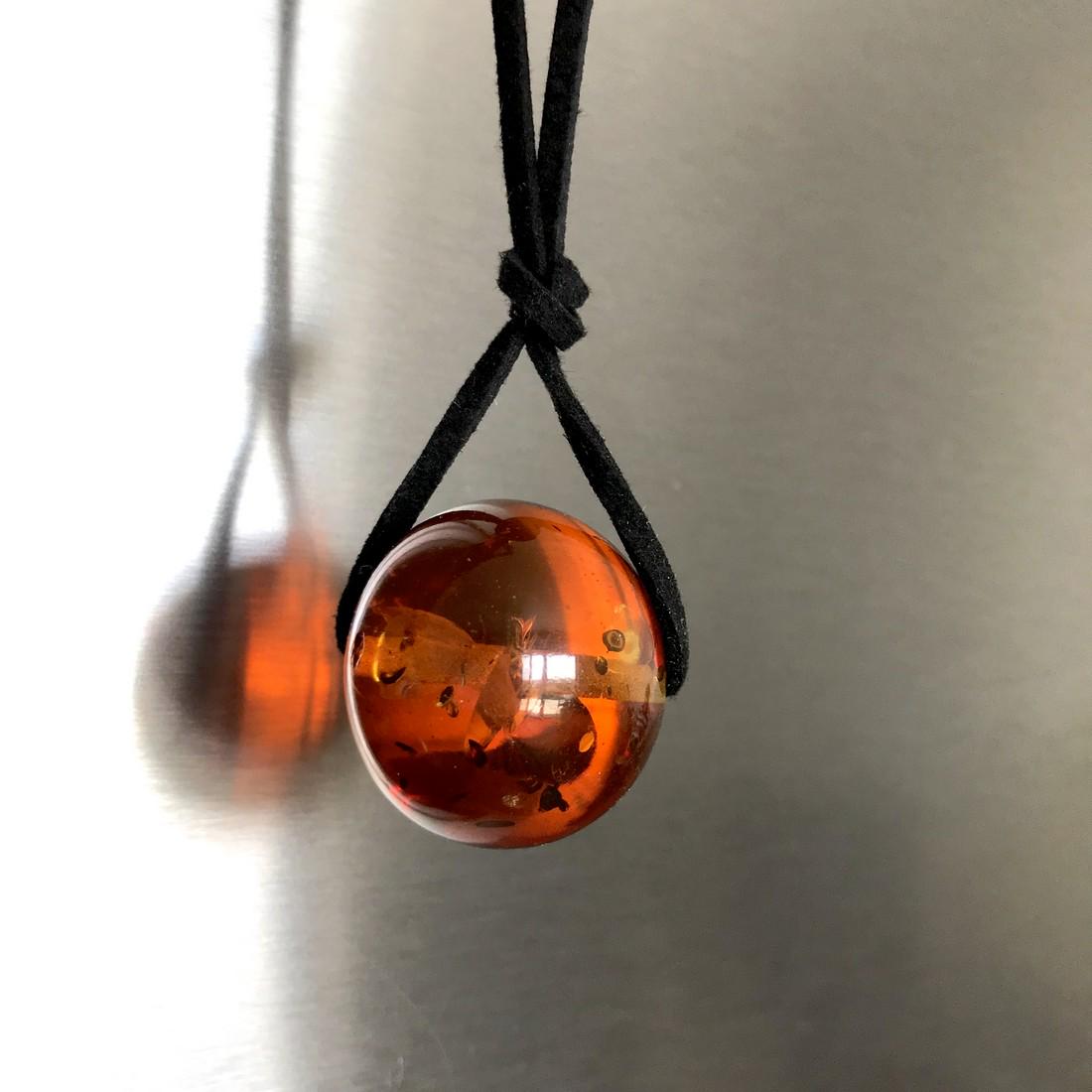 Outstanding Unique Vintage Amber Pendant made from a (1 of 8)