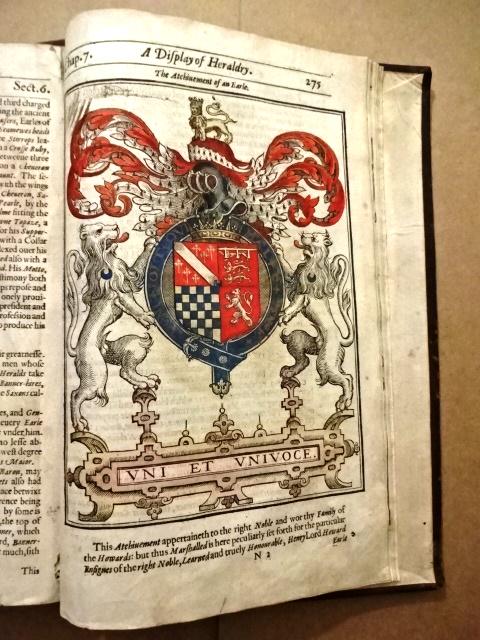 1611 Display of Heraldrie Handcolored Engravings (1 of 7)