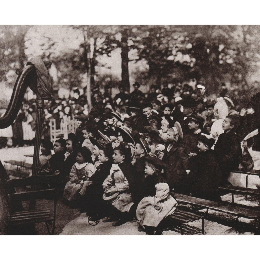 EUGENE ATGET - Guignol au Luxembourg, 1898/1900: Artist: EUGENE ATGET Print Title: Guignol au Luxembourg, 1898/1900 Medium: Sheet-Fed Gravure Printing Date: 1980's Printed in France Image Size approx: 6 x 7.75 inches Jean-Eugène-Auguste Atget (1857