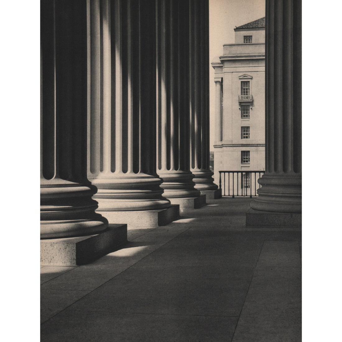 MARIO BUCOVICH - Department of Justice: Artist: MARIO BUCOVICH Print Title: Department of Justice From Archives Colonnade Medium: Sheet-fed Gravure Printing Date: 1930's Printed in the USA Image Size approx: 10 x 7.75 inches Mario von Bucov