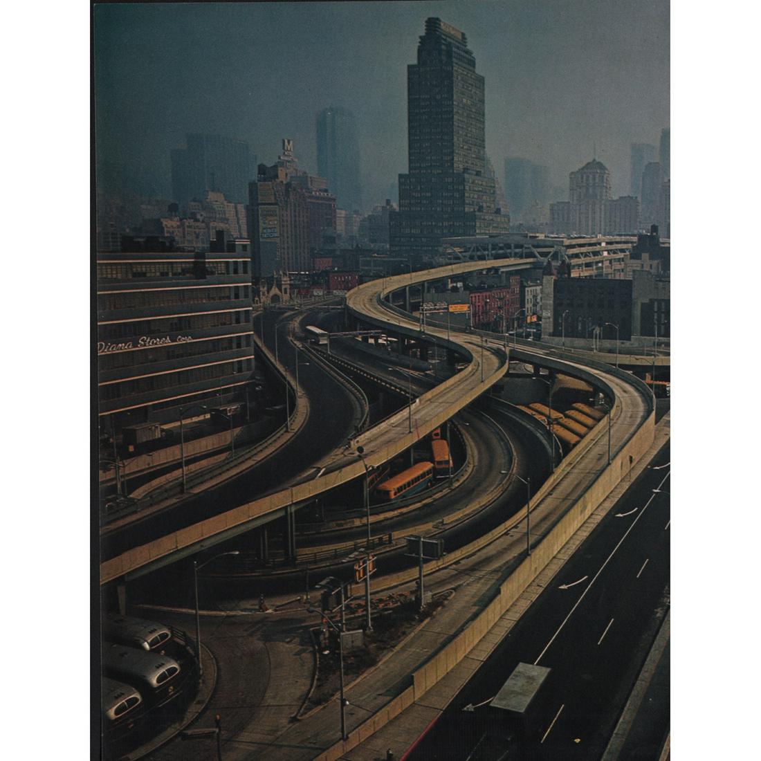 EVELYN HOFER - New York City Arteries: Artist: EVELYN HOFER Print Title: New York City Arteries Medium: Color Sheet-fed Gravure Printing Date: 1960's Printed in Switzerland Image Size approx: 11 x 8 inches Evelyn Hofer (1922-2009) was a Ge