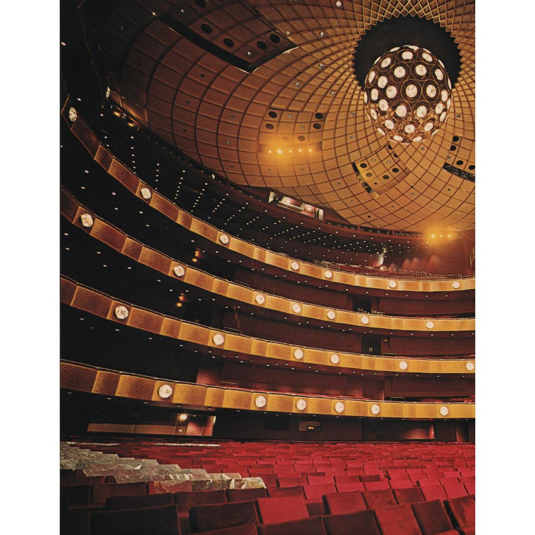 EVELYN HOFER - New York State Theater, Lincoln Center: Artist: EVELYN HOFER Print Title: New York State Theater, Lincoln Center Medium: Color Sheet-fed Gravure Printing Date: 1960's Printed in Switzerland Image Size approx: 11 x 8 inches Evelyn Hofer (192