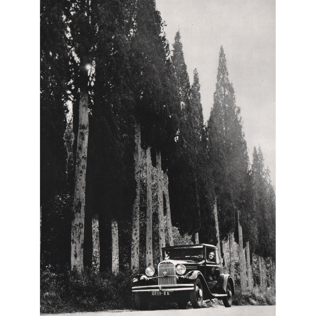 JACQUES HENRI LARTIGUE - Coco in Citroen Convertible,: Artist: JACQUES HENRI LARTIGUE Print Title: Coco in Citroen Convertible, 1936 Marcelle Paolucci, Coco, was Lartigues second wife. Medium: Sheet-fed Gravure Printing Date: 1970's Printed in France Imag