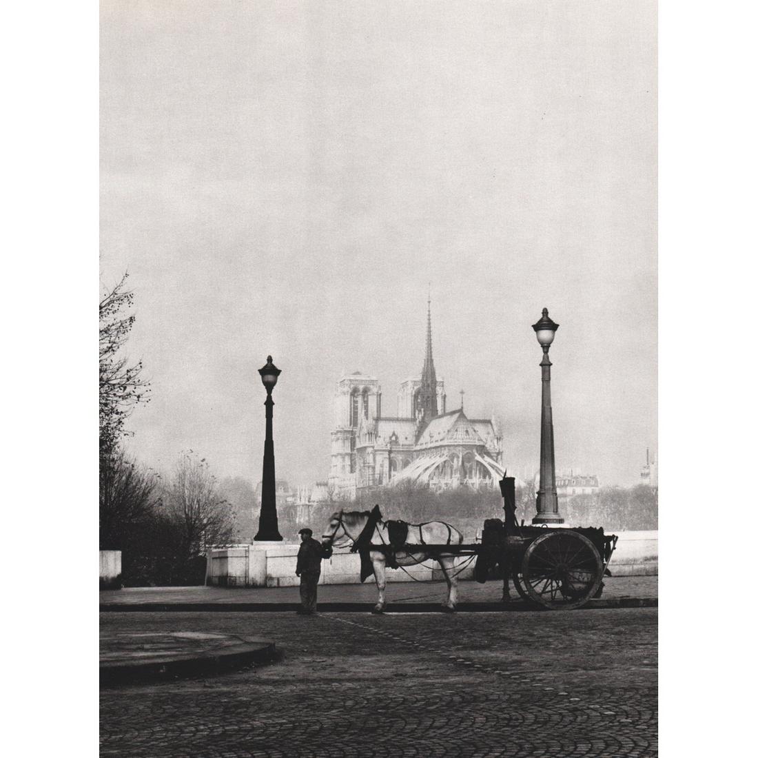 RENE-JACQUES - La Goudronneuse, 1947 - Notre Dame: Artist: RENE-JACQUES Print Title: La Goudronneuse, 1947 Medium: Sheet-fed Gravure Printing Date: 1980's Printed in France Image Size approx: 11.5 x 8.5 inches René-Jacques (1908-2003) was a highly re