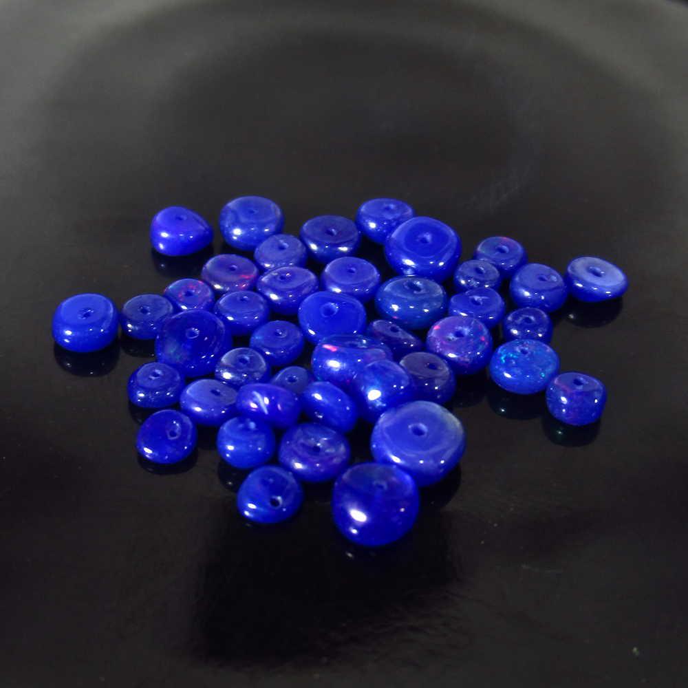 4.78 Ctw Natural 42 Drilled Blue Fire Opal Beads (1 of 2)