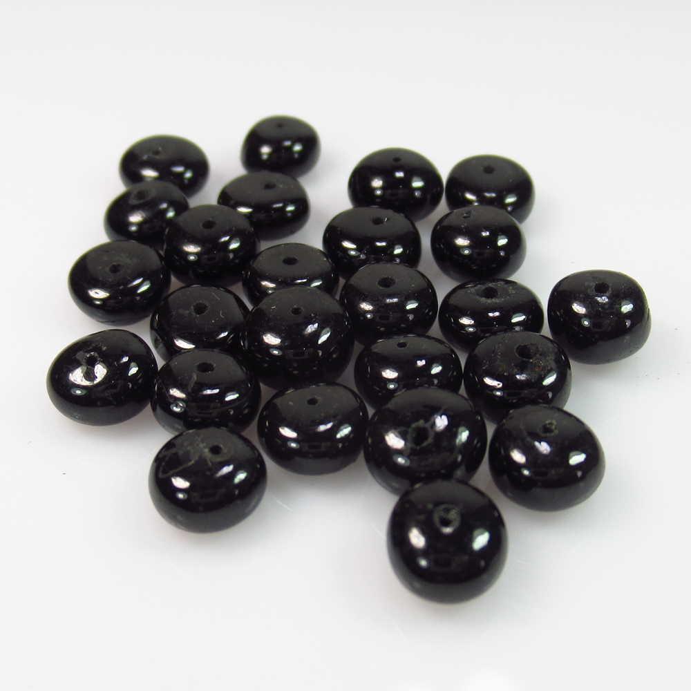 43.42 Ct Genuine 25 Drilled Black Spinel Round Beads (1 of 2)