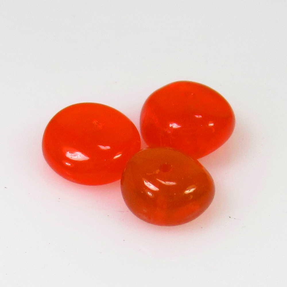 1.86 Ct Genuine 3 Drilled Round Orange Fire Opal Beads (1 of 2)