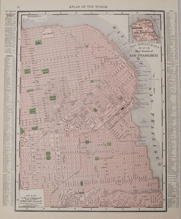 1910 McNally Map of San Francisco and California -- (1 of 2)