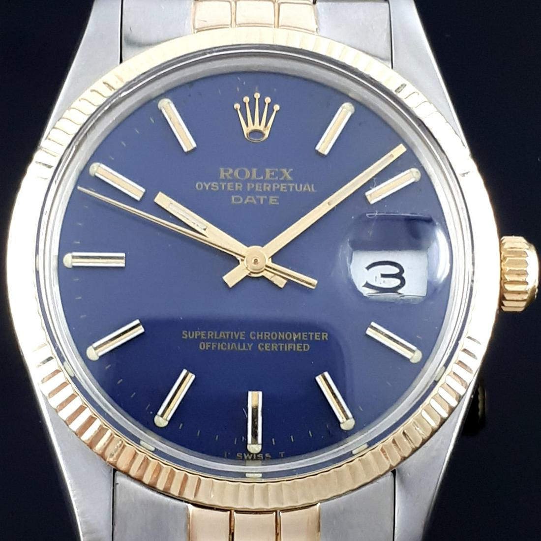Rolex - Oyster Perpetual Date Just Gold/Steel - 15000 -: Brand: Rolex Model: Oyster Perpetual Date Just Gold/Steel Reference Number: 15000 Gender: Men Period: 1970-1979 Movement: Automatic Case material: Gold/Steel Material fineness: 18 kt. Extras: Universa
