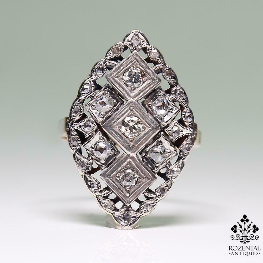 Antique Edwardian 14K Gold Diamond Ring (1 of 8)