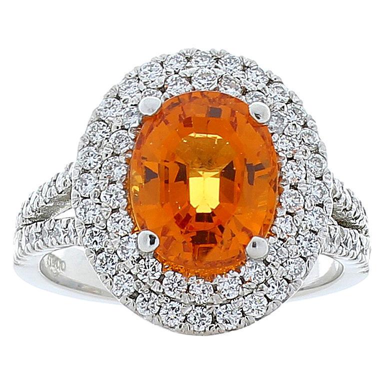 PGS Certified 3.56 Oval Carat Orange Spessartite &: This is a PGS certified 3.56 carat spessartite garnet showing off a vivid orange color. It measures 8X10mm, the perfect ratio. The gem source is Brazil; its color is vivid, its transparency and luster