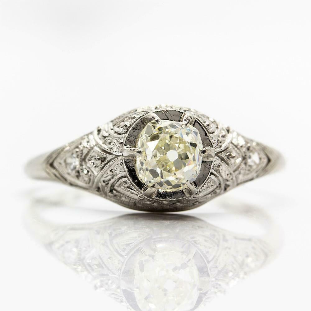 Edwardian Platinum Diamond Engagement Ring (1 of 8)