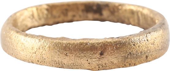 ANCIENT VIKING WEDDING RING 9TH-10TH CENTURY AD SZ 1: Size 1 for the small finger as was the custom. 2.2mm width. Rounded face band. Surface with evidence of burial. Vikings exchanged rings on the pommel of the groom’s sword. Professionally refurbished