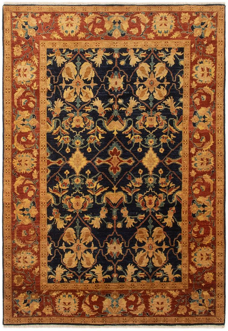 Hand-knotted Peshawar Oushak Dark Blue, Dark Gold Wool (1 of 3)