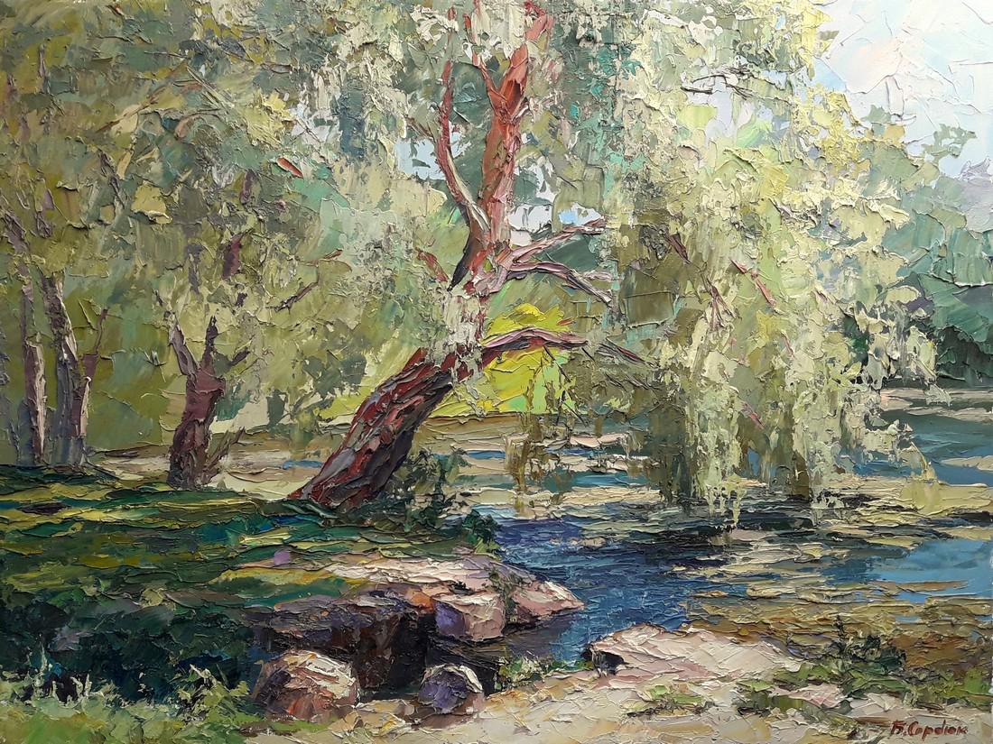 Oil painting Birch Grove Serdyuk Boris Petrovich: * TITLE: "Birch Grove" * ARTISTS: Serdyuk Boris Petrovich * SIZE: 23 x 16cm/9,05'? 6,29 inches' * MEDIUM: oil,cardboard * HAND PAINTED: Original painting from our collection * CERTIFICATE OF AUTHENTIC