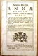 1710 English Act of Parliament Reign of Queen Anne
