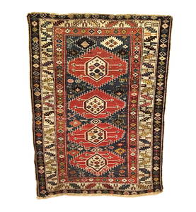 Antique Caucasian Karagashli Rug 3'8 x 4'11