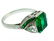 Art Deco Emerald Diamond Platinum RING - 7
