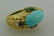 CARTIER Turquoise Yellow Gold RING Cocktail Diamond - 3