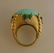 CARTIER Turquoise Yellow Gold RING Cocktail Diamond - 6