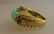 CARTIER Turquoise Yellow Gold RING Cocktail Diamond - 7
