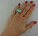 CARTIER Turquoise Yellow Gold RING Cocktail Diamond - 9