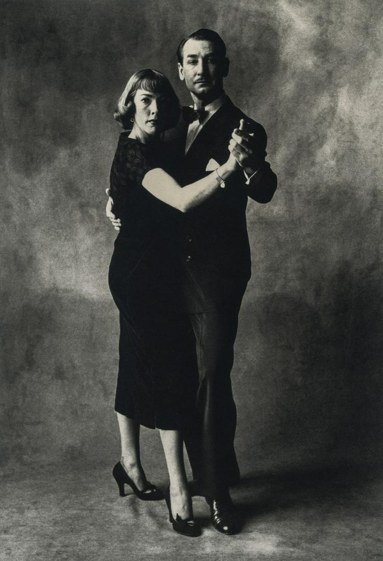 IRVING PENN - Ballroom Dancing Instructors, 1951: Artist: Irving Penn Title: Ballroom Dancing Instructors, New York, 1951 Medium: Photo Litho, 2009, USA Dimensions: 6.05x8.85" Heat Wax Mounted on 11x14" Conservation Board Irving Penn (1917-2009) was 