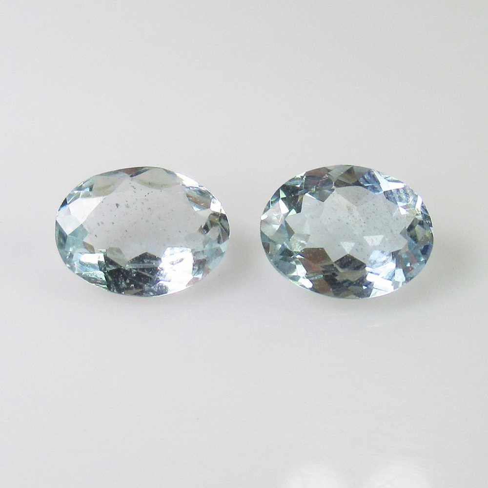 2.76 Ct Genuine Aquamarine Oval Pair (1 of 2)