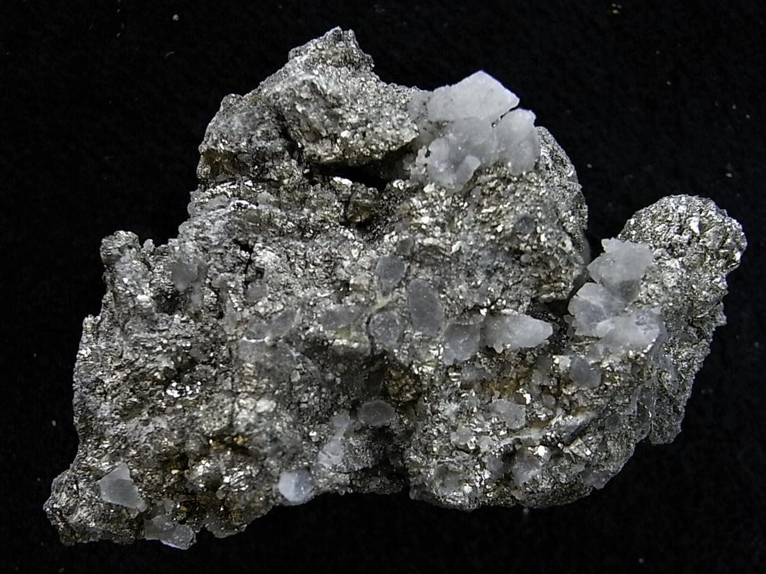 MARCASITE, CALCITE & PYRITE: Title: MARCASITE, CALCITE & PYRITE Origin: Zlatograd, Bulgaria Size: 5x2.5x1 cm /50 gram Additional Information: brassy marcasite with white calcite crystals and golden pyrite cubes Shipping: Domestic