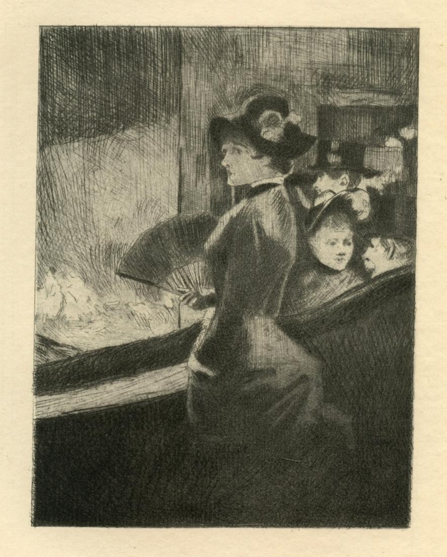 Jean-Louis Forain etching "Aux Folies-Bergeres" (1 of 1)