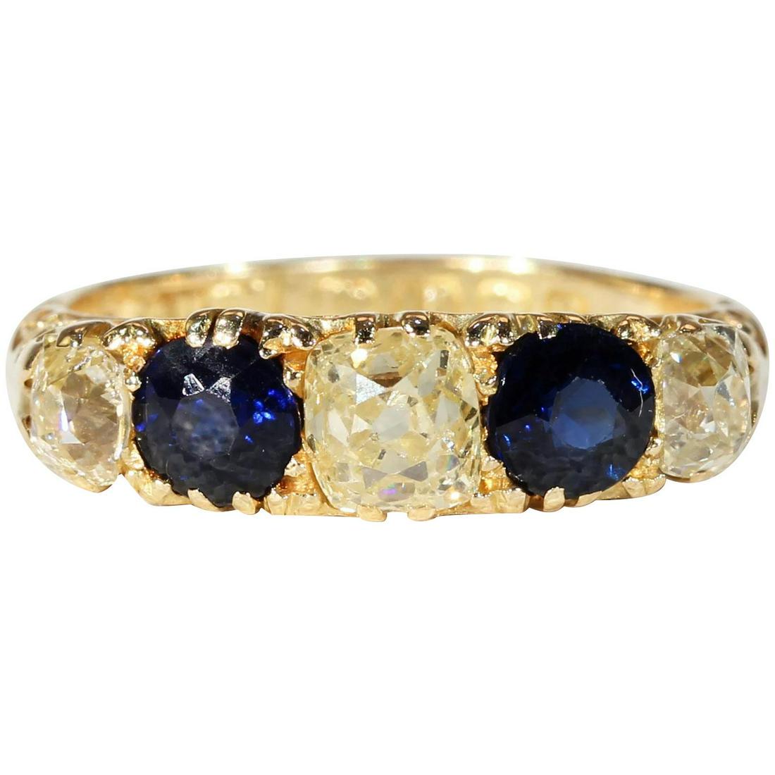 Antique Edwardian Diamond Sapphire Ring Hallmarked 1912: A diamond is, at it’s essence, just carbon, very specific and well-organized carbon. It’s pressurized and heated for a billion years, buried hundreds of miles beneath the grassy meadows and birch 
