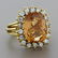 Estate Imperial Topaz Diamond Gold Ring - 2