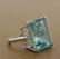 Large Aquamarine Diamond Gold Cocktail Ring - 3