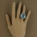 Large Aquamarine Diamond Gold Cocktail Ring - 6