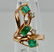 Colombian Emerald Diamond Ring Apco 14K Rose Pink Gold - 2
