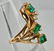 Colombian Emerald Diamond Ring Apco 14K Rose Pink Gold - 8