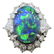 Gem Australian Black Opal Diamond Platinum Ring
