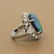 Gem Australian Black Opal Diamond Platinum Ring - 4