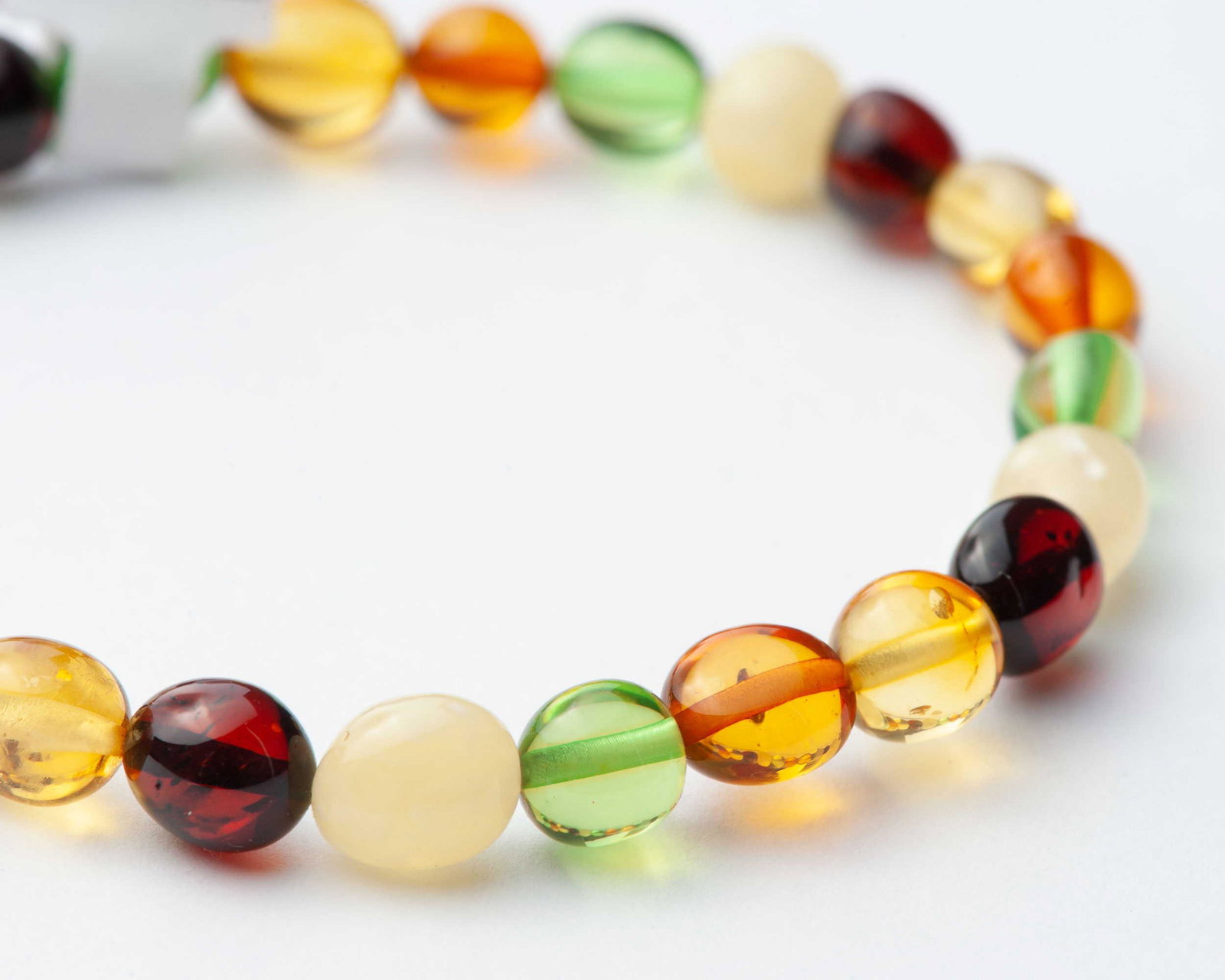 Caribbean Green and Natural Baltic amber Bracelet (1 of 1)