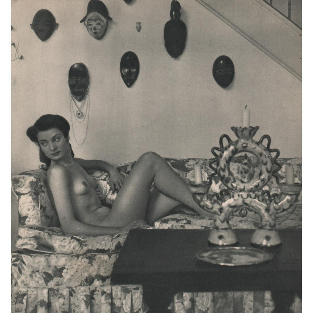 ANDRE DE DIENES - Nude: No Reserve! Artist: ANDRE DE DIENES Print Title: Nude Medium: Sheet-fed Gravure Printing Date: 1950s Printed in France Image size approx. 9 x 8.5 inches Andre De Dienes (1913-1985) was a Hungarian pho